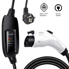 10M J1772  EVSE  input ev plug Duosida level 2 EV Charger 16A Type 1 schuko for electric car Charging mode 2 plug  STOCK!