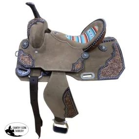 14", 15" DOUBLE T  Rough Out Barrel style saddle Full QH