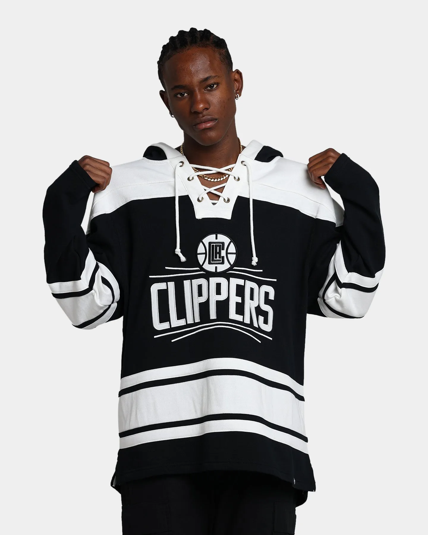 47 Brand LA Clippers Superior Lacer Hoodie Jet Black