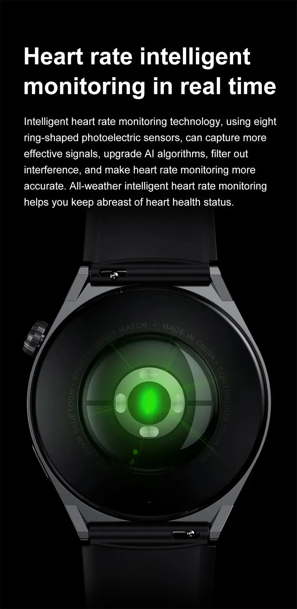 AMOLED 390*390 HD Screen Heart Rate Bluetooth Call Waterproof Smartwatch