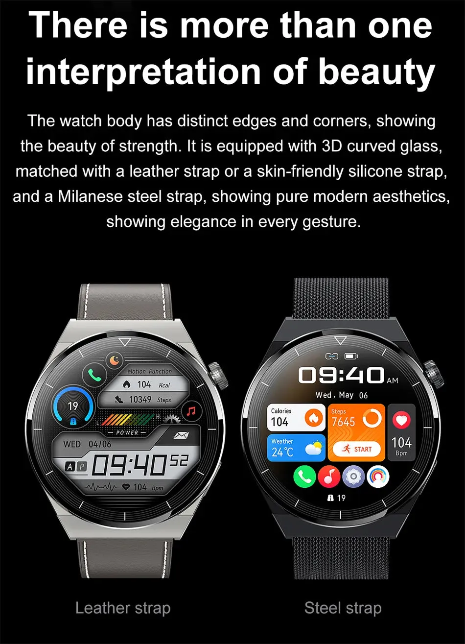 AMOLED 390*390 HD Screen Heart Rate Bluetooth Call Waterproof Smartwatch