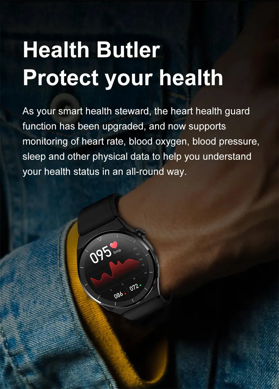 AMOLED 390*390 HD Screen Heart Rate Bluetooth Call Waterproof Smartwatch