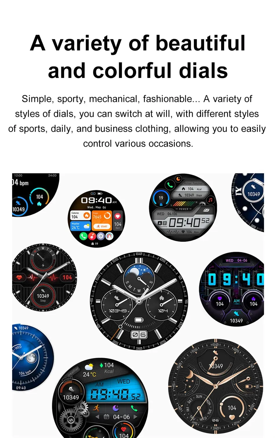 AMOLED 390*390 HD Screen Heart Rate Bluetooth Call Waterproof Smartwatch