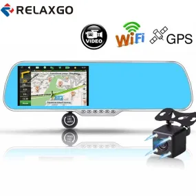 Android Touch Car DVR GPS Navigation Rearview Mirror Car Camera