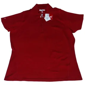 Antigua Women's Golf Style Short Sleeve Thermal Cardinal Red Polo Shirt (M)