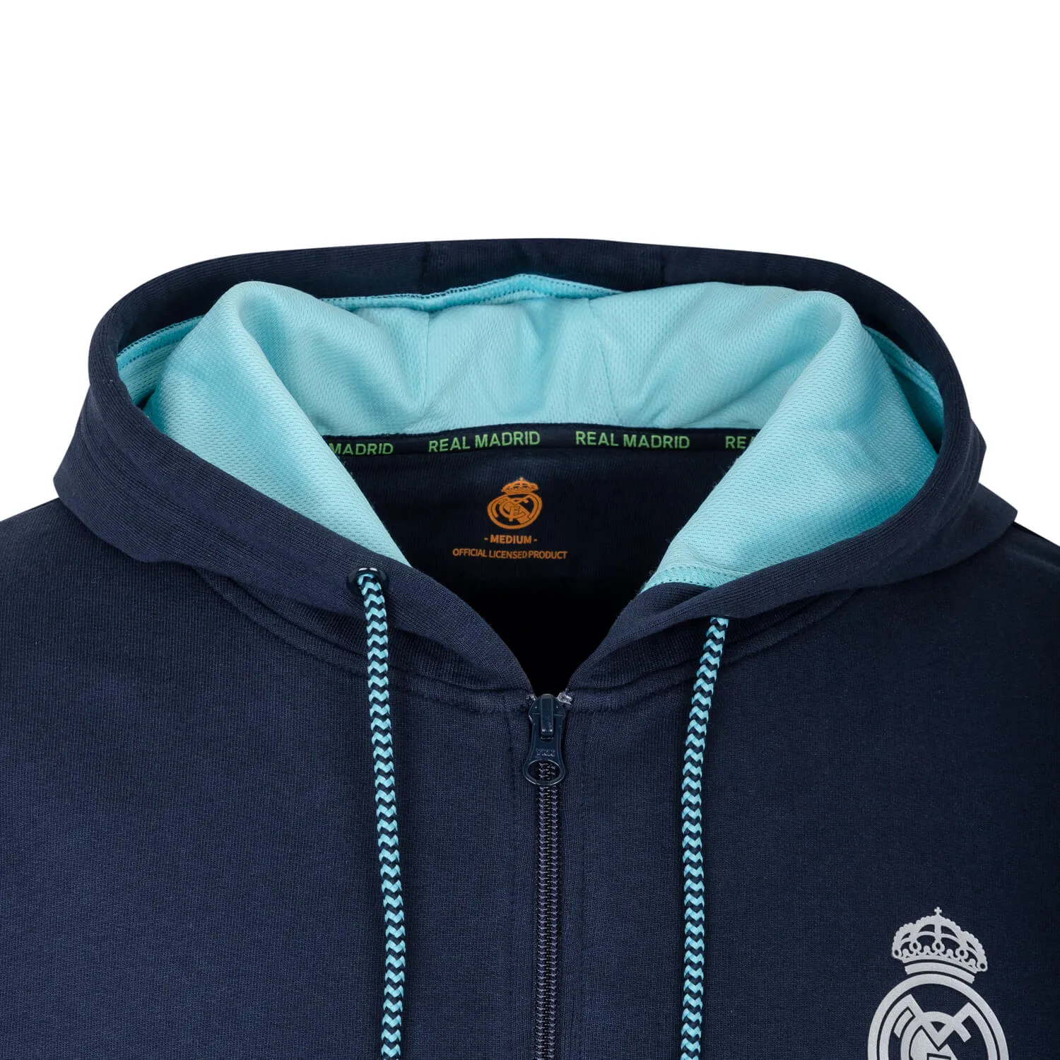 Bernabéu Neon Lights Sudadera Hombre Capucha Cremallera Azul