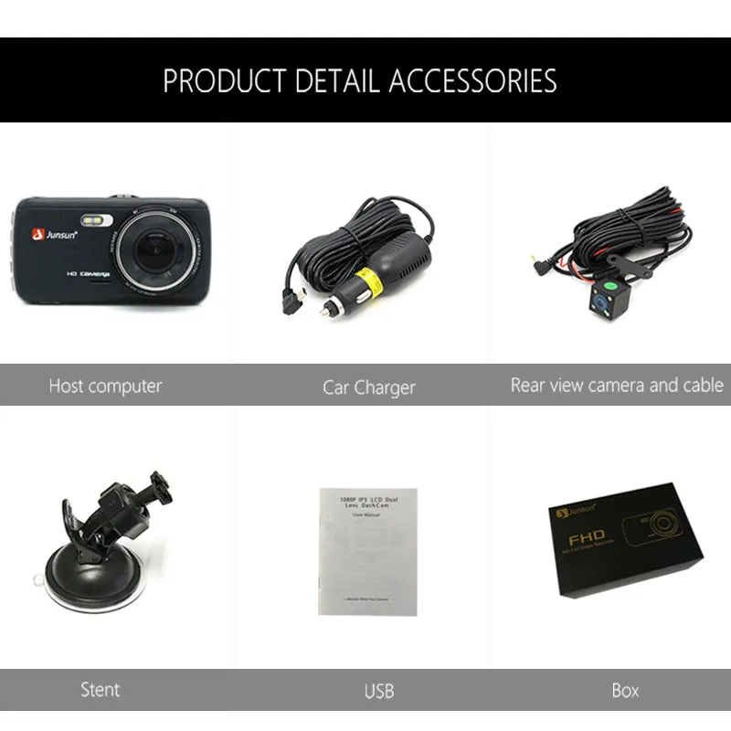 Car DVR Camera Dual Lens with Distance Video Recorder Registrar