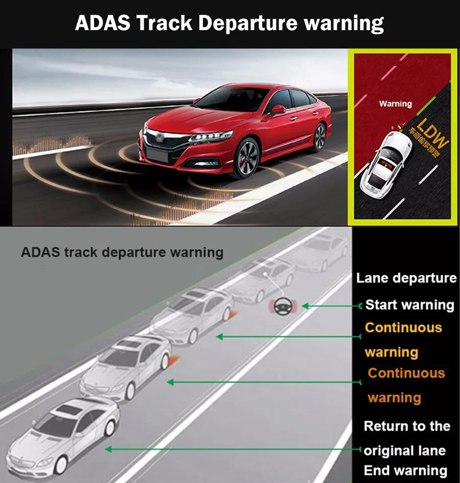 Car DVR Camera Dual Lens with Distance Video Recorder Registrar