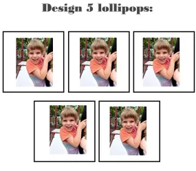 Customize your own square style edible image lollipop