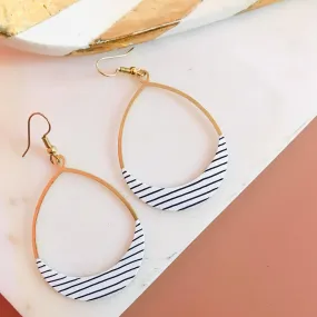 Eleanor Hoop Earrings-Pinstripe