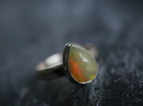 Ethiopian Opal Ari Ring - Teardrop