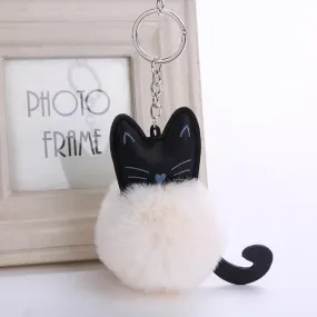 Fluffy Cat Key Ring