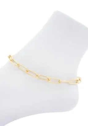 Gold Paperclip Chain Anklet