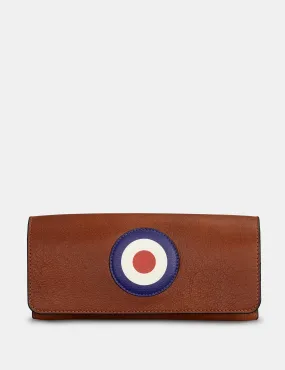 Mod Target Brown Leather Glasses Case