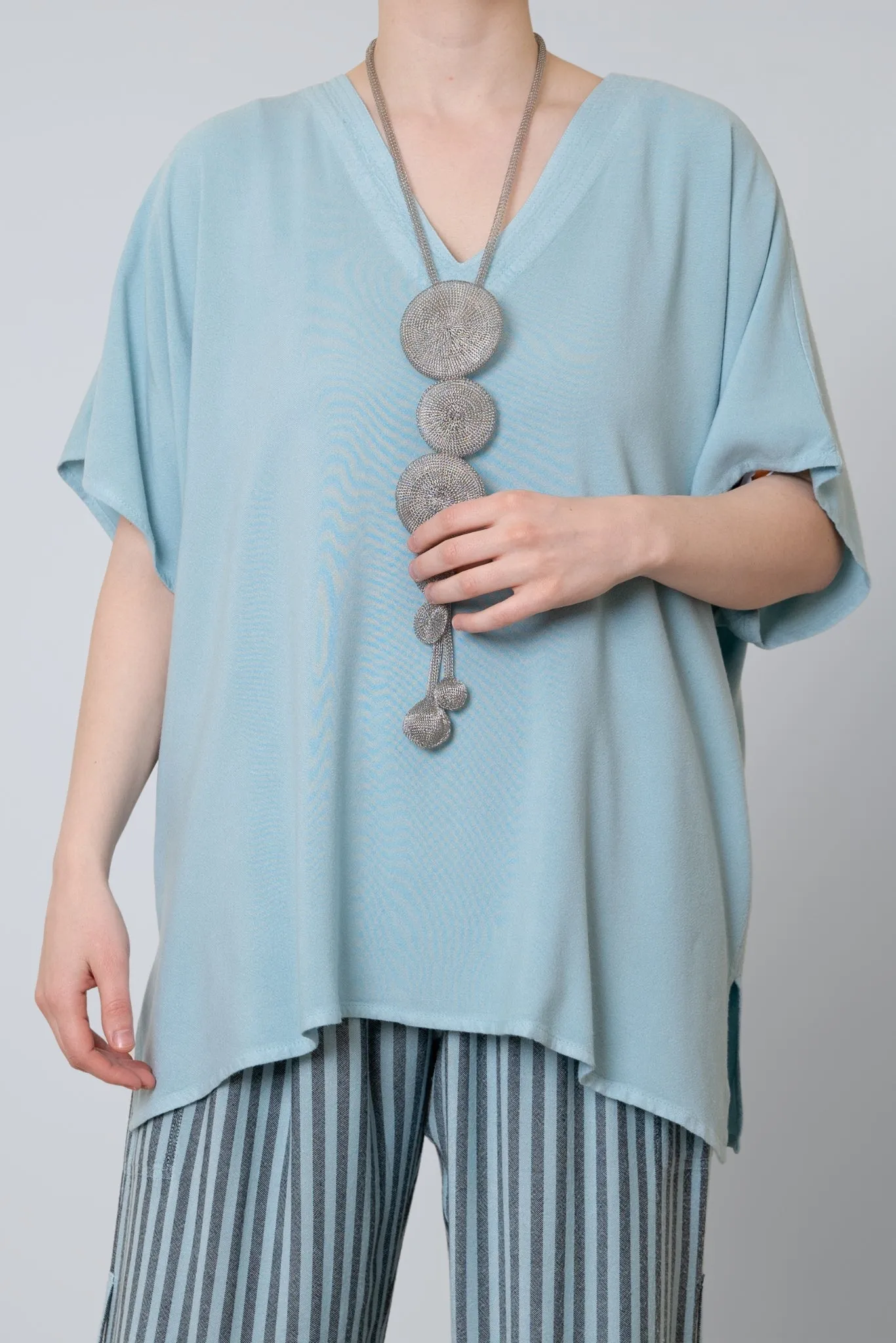 V-Neck Top - Aqua